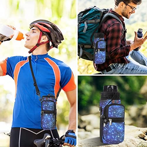 ICOLOR Water Bottle Transtrous Bag Solder 25/32/40/64 onças, ombro acolchoado ajustável e alça de alça esportiva pacote de caminhada
