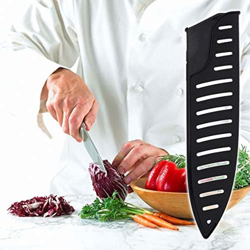 Bainha de faca doitool, 5 pcs 8 polegadas Manças de faca de faca, tampas de protetor de faca de faca de cozinha, coberturas de facas de chef, estojo de faca de plástico durável preto preto preto