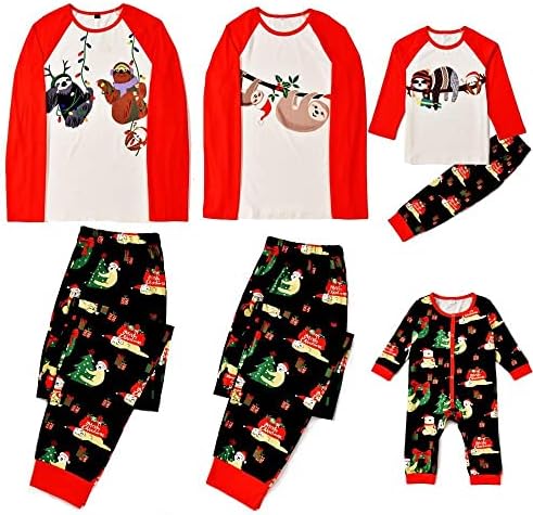 Família de lounge de lounge moda de Natal de Natal Combinando Pijama Pijama Longo Conjunto de Família de Natal da Família Plaid