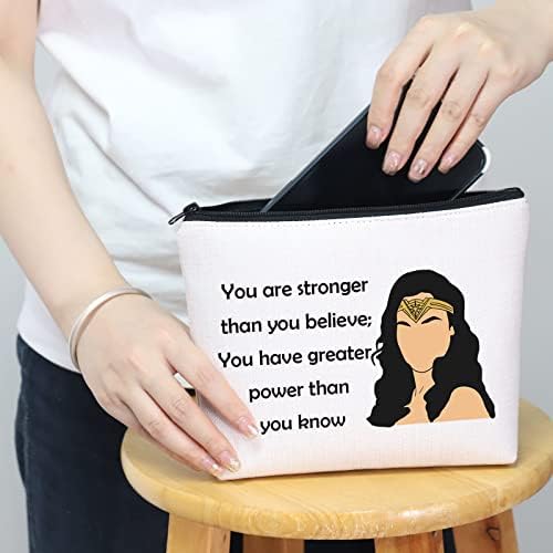 Mnigiu Wonder Cosmetic Bag Inspiration Presente para mulheres, você é mais forte do que acredita que tem maior poder do que você sabe