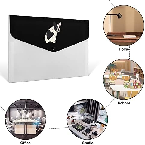 Frenchie Bulldog Accordion File Organizer com 6 bolsa de bolso de expansão Pasta de arquivamento