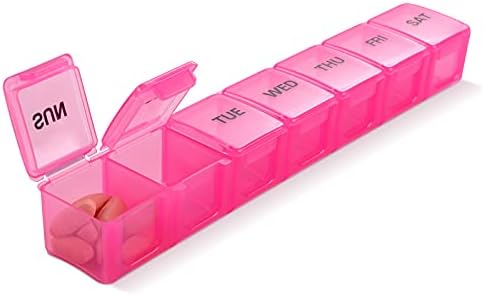 Organizador de comprimidos rosa xl extra grande e diária de caixas de comprimidos para pílulas/vitamina/óleo de peixe/suplementos
