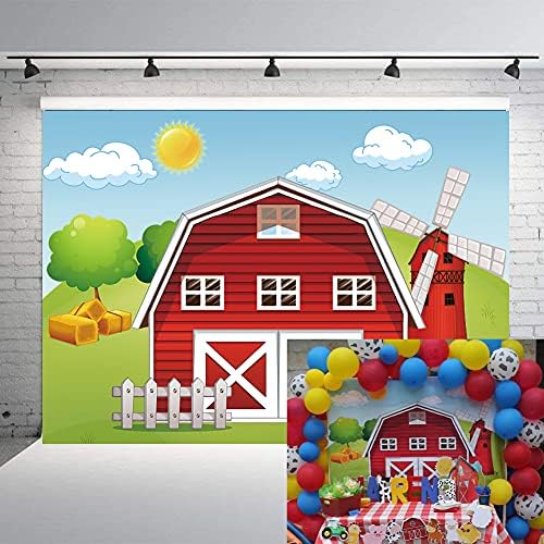 Ruini Cartoon Farm tema cenário vermelho fazenda de ventos da fazenda de festas de aniversário festas de aniversário banner de decoração