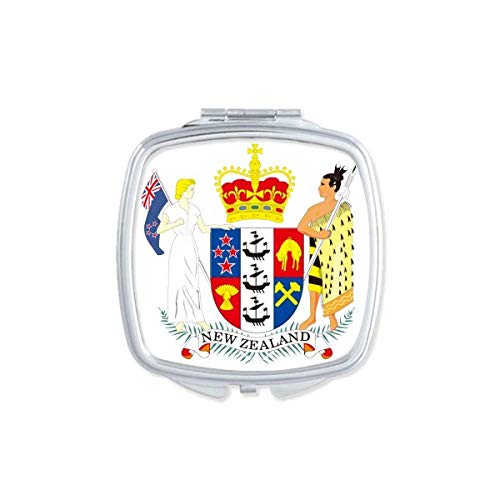 O emblema nacional do espelho da Nova Zelândia portátil composição de bolso portátil com vidro de dupla face