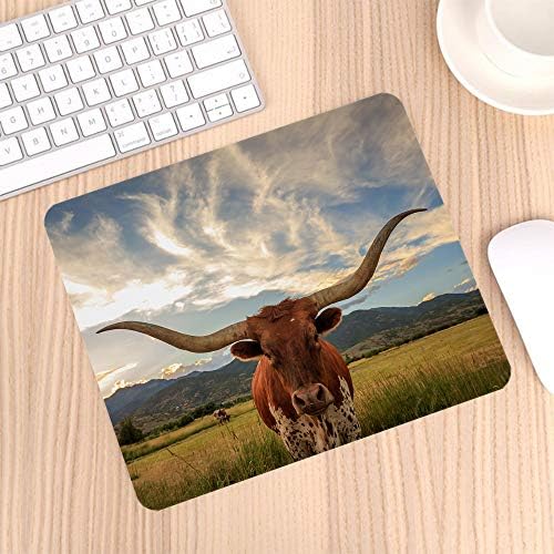 Nicokee Gaming Mouse Pad Longhorn não deslizamento de rato de borracha para computadores, laptop, escritório, retângulo doméstico