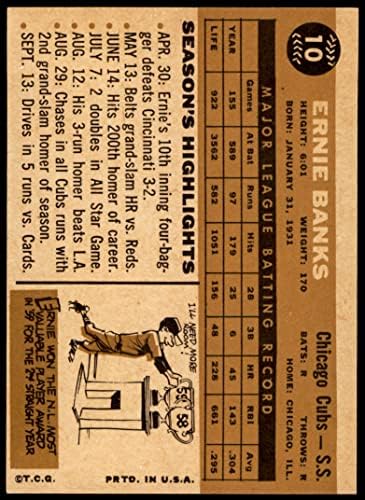 1960 Topps 10 Ernie Banks Chicago Cubs Ex Cubs