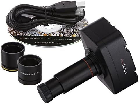 AMSCOPE SM-4TZ-144-MT Microscópio de zoom estéreo profissional de estéreo profissional digital, oculares wh10x, ampliação de 3.5x-90x, objetivo do zoom de 0,7x-4,5x, luz do anel de 144 bulb, stand boom de braço duplo, 110v-240V, inclui Lentes de barlow de 0,5x e 2.0x e câmera de 1,3MP com len