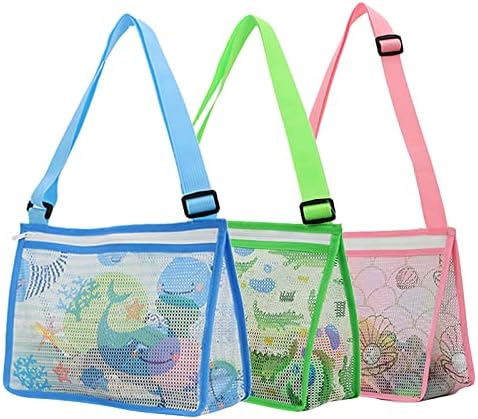 Kuyy New Impresso Zipper Infantil Bolsa de praia Saco de saco de baralho Bag da rede infantil de brinquedos de brinquedo 3pc Caso