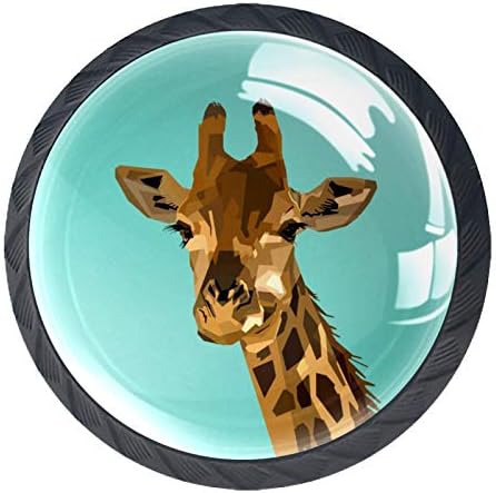 Girafa de girafa animal gaveta de porta geometria Decoração de móveis para armário para armário de cozinha penteadeira