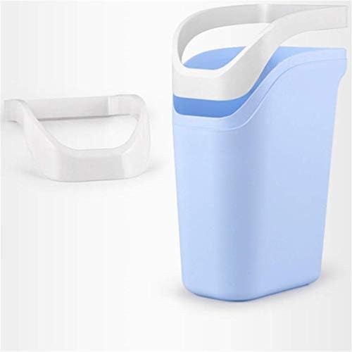 Lixeira lxdzxy lata, lixo retangular pode banheiro doméstico quarto de cozinha lisa de cozinha sem tampa de lixo-16 l, azul