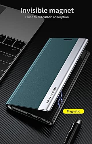 CASO CCSMALL PARA XIAOMI REDMI NOTA 11 CAPA DE CALARO PUMIUM PROMUMO PROMIM, CASO PARA MI REDMI NOTA 11 PRO+, [CASO INTERIOR DO TPU PROVADO] CASE FLIP STAND Phone para Xiaomi Redmi Nota 11 Pro/Pro+ CX Blue claro azul claro