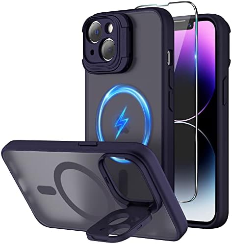 Niunisi Magnetic Case para iPhone 14 estojo de 6,1 polegadas e slim kickstan