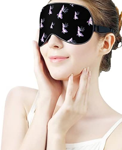 Máscara de máscara do sono com veados aquarela Tampa de máscara de olho macio de sombra eficaz com cinta elástica ajustável