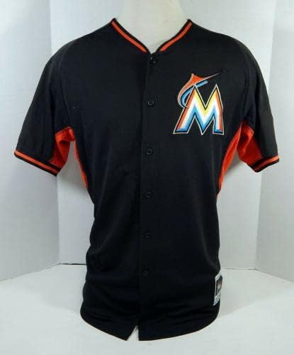 2014-16 Miami Marlins Brad Haynal 28 Game usou Black Jersey Ex ST BP 46 934 - Jogo usou camisas MLB