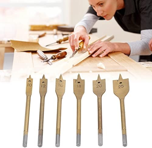 FtVogue 6pcs Bit de broca de pá de lado em broca de madeira de alto carbono de alto carbono