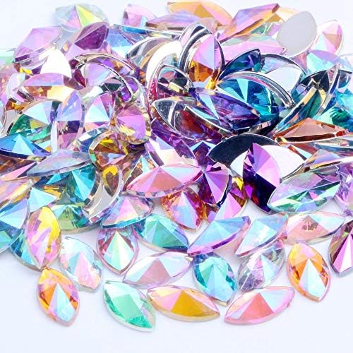 Strass acrílico Flatback marquise 7x15mm 2000pcs ab cor de contas de olho pontiagudo de pegadas de peças de telefone de unhas diy