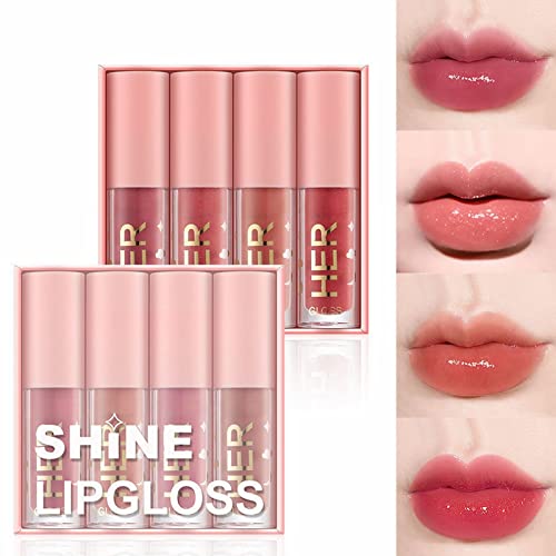 OUTFMVCH L LIPTICK LIP GLAZE 4 PINK Caixa Lip Gloss Comércio Estrangeiro Maquiagem Dudu Lip Beauty Maquia