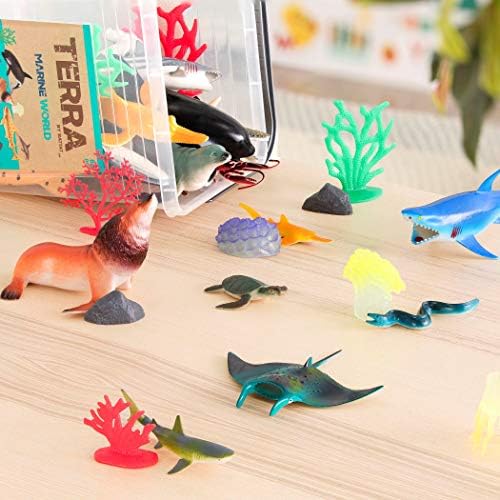 Terra por Battat - Marine World 60 PCs - Variante Fish & Sea Creature Miniature Animal Toys for Kids 3+