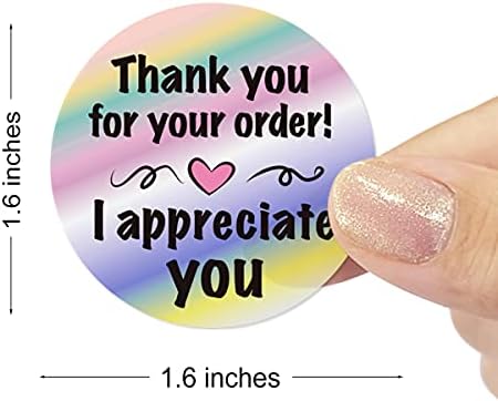 Wailozco Obrigado por seu pedido adesivos coloridos, adesivos feitos à mão, pequenos adesivos de loja, adesivos de envelopes