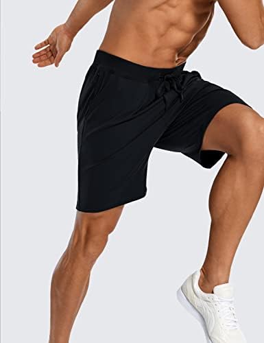 Crz Yoga Men's Stretch Shorts de treino de quatro itens - 7 Ginásse mole de ginástica esportiva de caminhada com bolsos com zíper