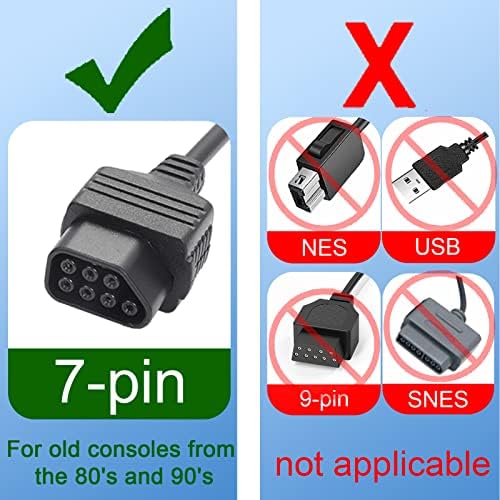 Jofong 7 pinos 1985 Versão NES Controller Cable, Classic Retro Game Console Plug Plug and Play Video Game Controller Gamepad