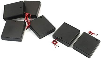 X-Dree 6pcs On/Off Switch 4 x 1,5V aa portador de caixa de bateria Leads Black W Cap (6pcs Interruptor de Encendido/Apaagado 4 x 1,5V Cabo de la Caja de la Batería aa conduce negro w cap ca Cap