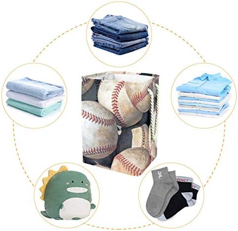 Djrow Robusta cesto de lavanderia de beisebol de grande capacidade Capacitar Roupas dobráveis ​​Restre com alças Bin de armazenamento para cobertores Toys de roupas Toys