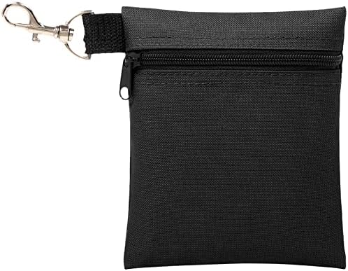 Bolsa de tee de golfe BuyAgain, 5,62 x 6,87 polegadas de zíper profissional camiseta/bolsa de bola com clipe de garra de lagosta de metal