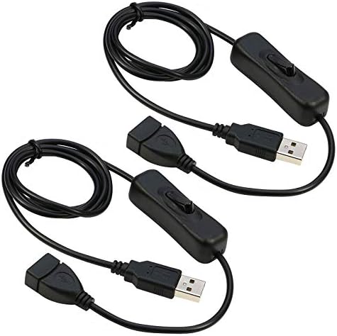 DFSUCCES Cabo de extensão USB 2pcs com interruptor de entrada/deslocamento USB Suporte a cabo feminino para fêmea para lâmpada de mesa