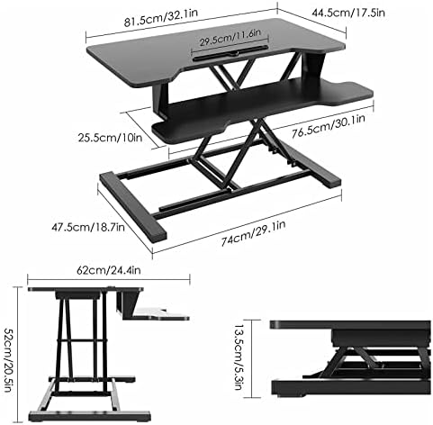 Feer altura ajustável mesa de laptop dobrável Tabela de laptop Tabela de computador Tabela de computador preto sedentário