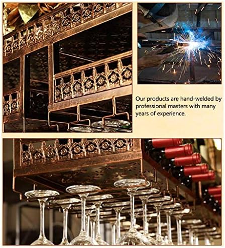 Simplicidade elegante Down Wine Glass Holder Simplicity Industrial Vintage Industrial Ferro forjado Ferro de simplicidade elegante portador Creative Home Decoration Storage Rack Rack Glass Wine Glass (Bron