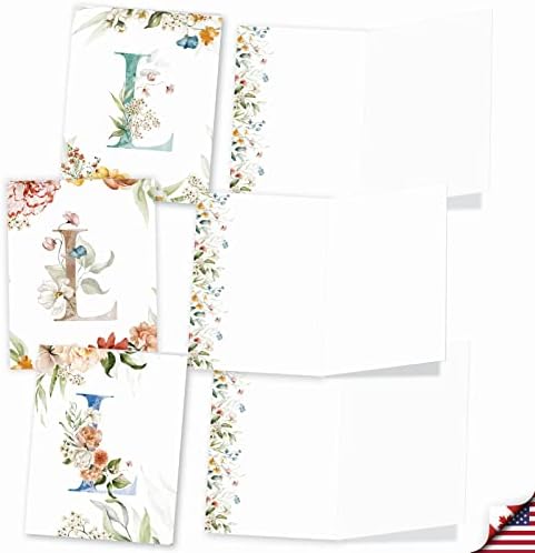 A Melhor Companhia de Cartas - 20 Variações Belas Belas Estacionamento Floral Blank NoteCards Bulk Box Conjunto de 4 x 5,12 polegadas