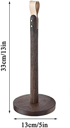 Dispensador de rolo de papel qffl, suporte de suporte de papel com alça, base de madeira, para a bancada da cozinha ou balcão, 13