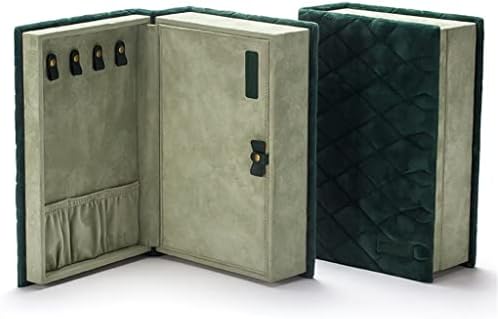 Klhhg Brincos Caixa de armazenamento Display Stand Stand Saco de joias portáteis Livro dobrável forma de couro presente de senhoras