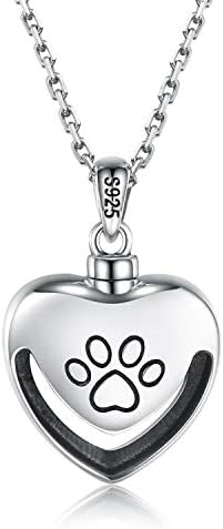Puppy Sterling Silver Urn Memorial colars para cinzas para cães para sempre juntas cremação de impressão de pata Labrador