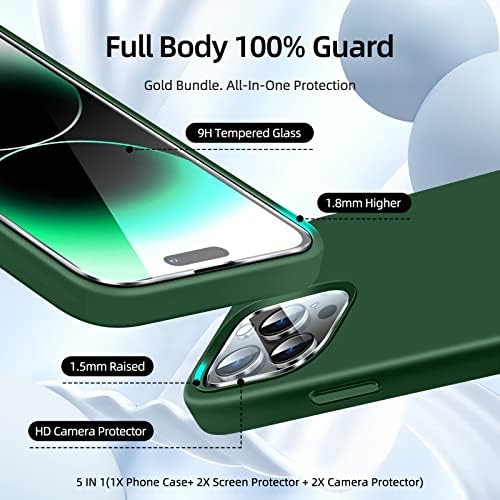DSSAiro [5 em 1 para iPhone 14 Pro Max Case 6.7, com protetor de 2 pacote de protetor de tela de pacote + 2 lentes de câmera,