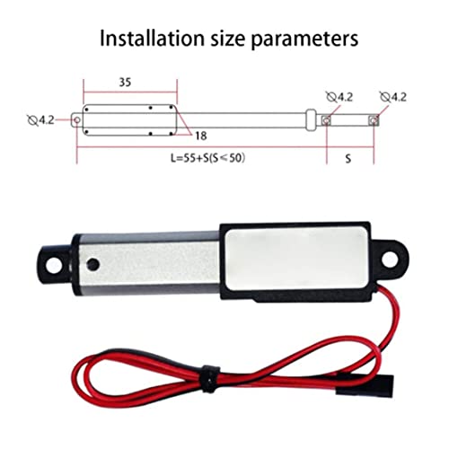 Mini ACETADOR LINHO ELÉTRICO LINEAR 1,2 2 - 12V 60N Velocidade 0,6 /s Micro Atuador de movimento à prova d'água Pequeno 12