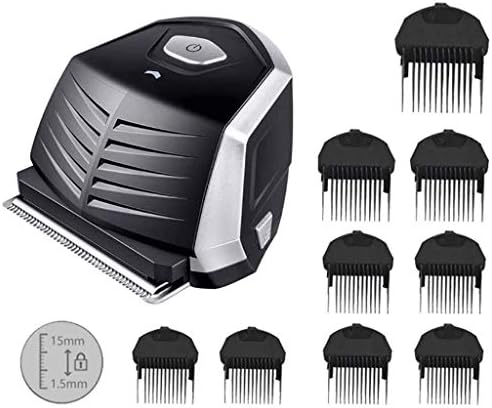 WJCCY Professional Cabelo Clipper Clipper elétrico, lâmina de aço carbono, com pente limite de 1,5 a 15 mm, apartador recarregável