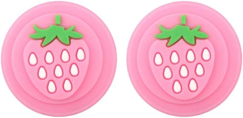 Rymfry Silicone Analog Joystick Cap Thumbstcks Tampe tampa da tampa da tampa da tampa para interruptor NS & Switch Lite Controller colorido Strawberry Pink