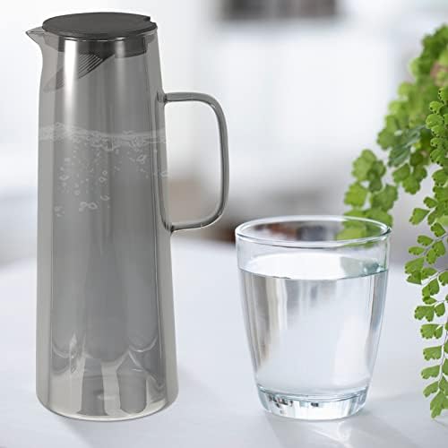 Recipientes de vidro de Doitool jarra de água de vidro jarro de vidro com tampa e alça de 1,8l jarra de água para chá de gelo e vidro