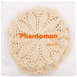 Phantomon 7 polegadas dosilies feitos à mão redondos de crochê de algodão de algodão dos lacunas de mesa de tabela de tabela de tabela, vaso calçadas, pacote de 4