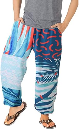 Miashui glitter calças calças casuais versáteis todas impressam as calças plus size da moda Fashion Beach Pocket Bandas 13