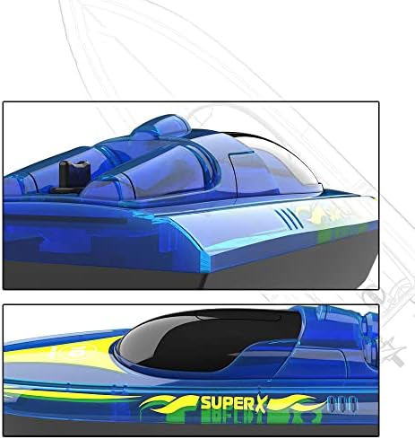 Baço Zottel RC, barco de corrida RC de alta velocidade para adultos, barco de corrida rápido com luzes LED, com baterias recarregáveis,