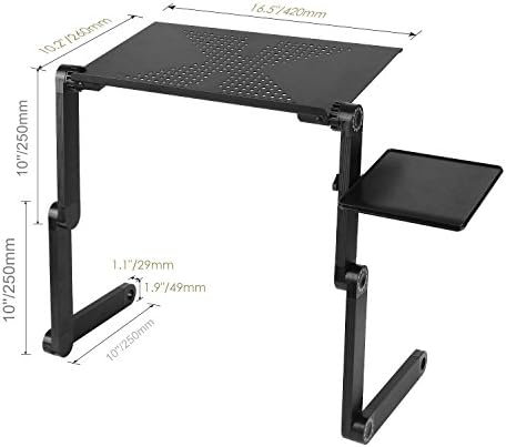 Mesa do laptop candiceli para cama, notebook de escritório em casa PC Lapdesk Table Stand com almofada de mouse, suporte