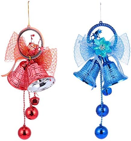 2pcs de natal decoração de decoração de plástico sinos de natal teneiras de teneiras de canela de caneca para festa de celebração