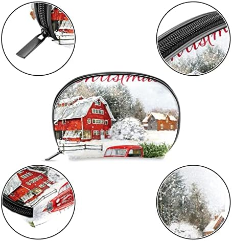Bolsas de cosméticos para mulheres, bolsas de bolsas Makeup Organizer Makeup Bag Girls, Happy Christmas Snow Truck