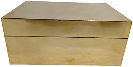 Caixa de armazenamento dourado brilhante de madeira decorativa para joalheria acabada de lembrança oraganizer de forma retangular pequena
