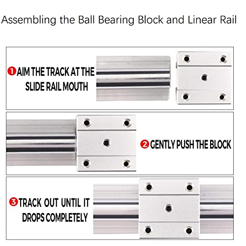 Blocos de mancal de coavoo sbr25luu, 2pcs 25mm Bloco de rolamento deslizante longo aberto para sbr25 Linear Motion Guides