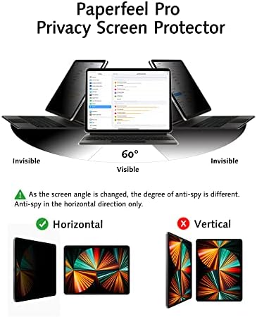 Protetor de tela do Bioton PaperFeel Pro compatível com iPad Pro 12.9, removível e reutilizável, anti -brilho, adequado