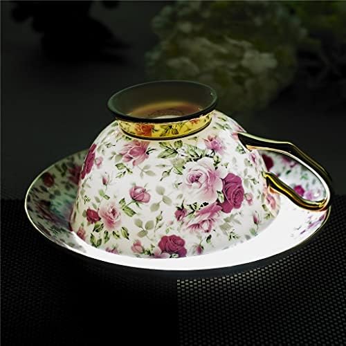 Houkai Flowers Padrão de estilo europeu China de porcelana de porcelana Tarde de café Presente de café com pir e colher e